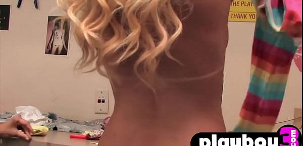  Petite blonde model Tiffany Toth exposes nice petite body in hot photo session